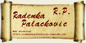 Radenka Palačković vizit kartica